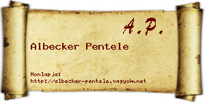 Albecker Pentele névjegykártya